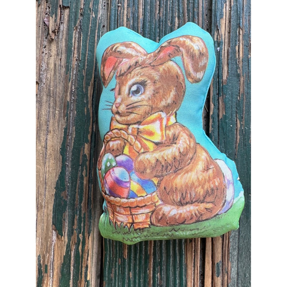 Prairie Marketing Vintage Easter Bunny Plush Pillow Small Decorative Toy A3549